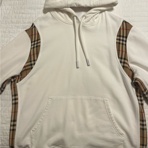 Burberry Fairhall Check Trim Cotton Hoodie - Picture 5 of 10